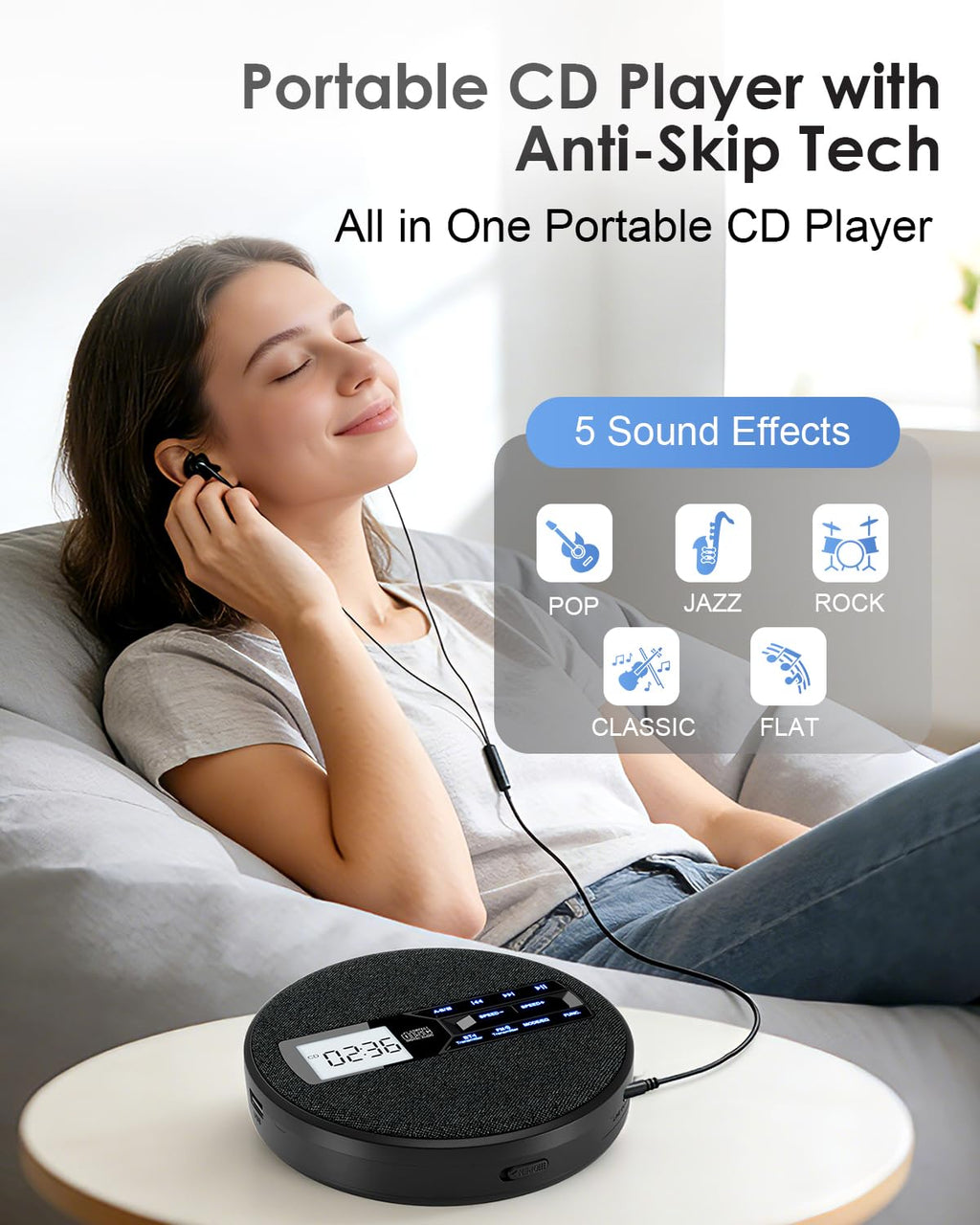 Portable CD Player with Bluetooth & FM Transmitter X191