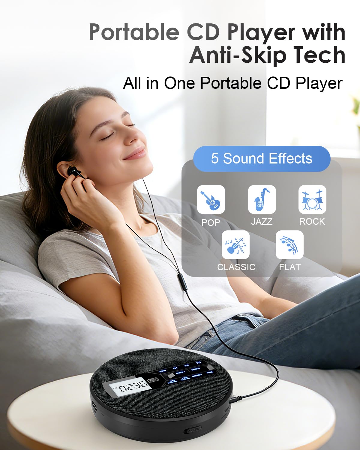 Portable CD Player with Bluetooth & FM Transmitter X191