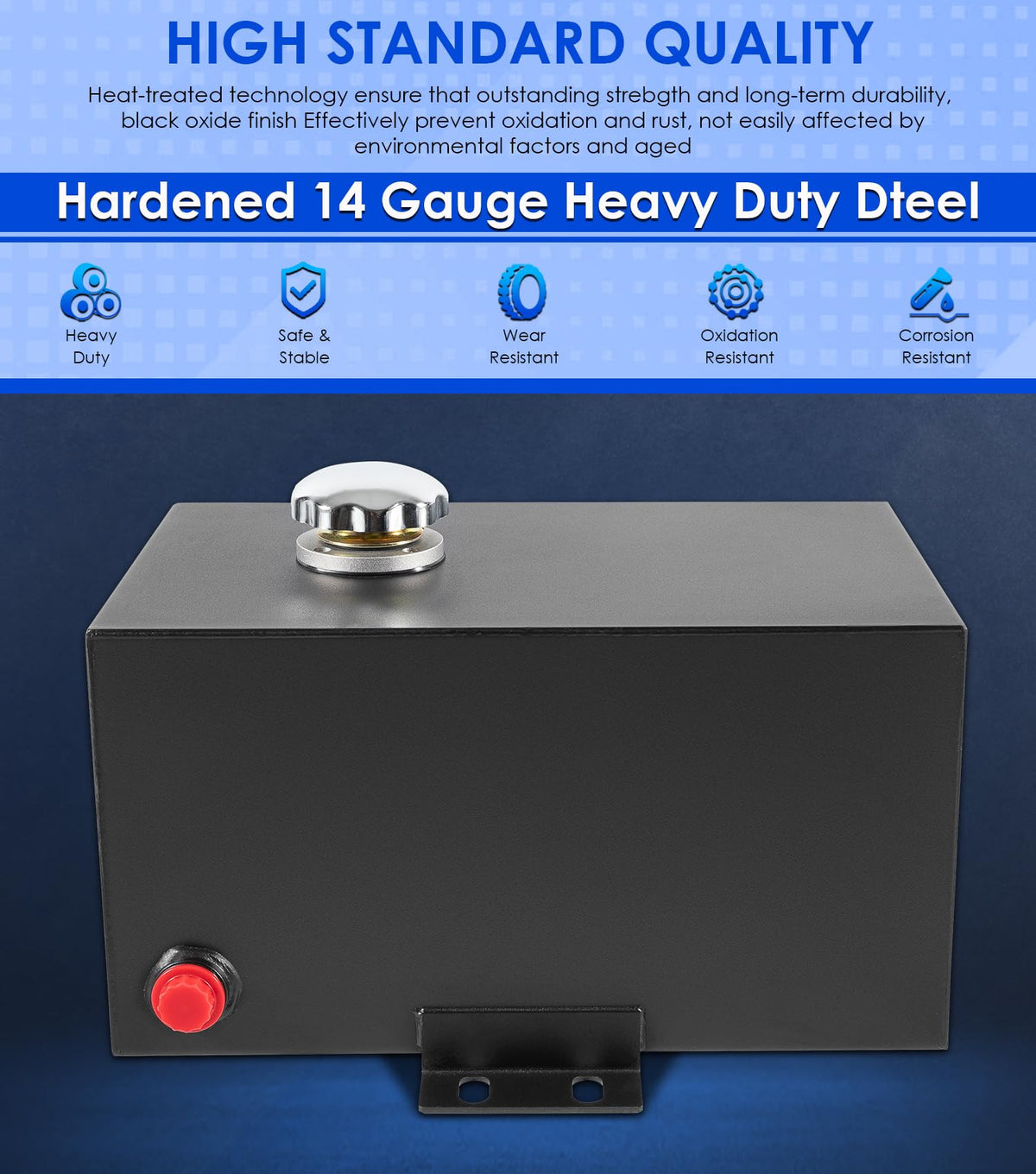 5 Gallon Hydraulic Fluid Reservoir Tank 14 Gauge Steel R4831