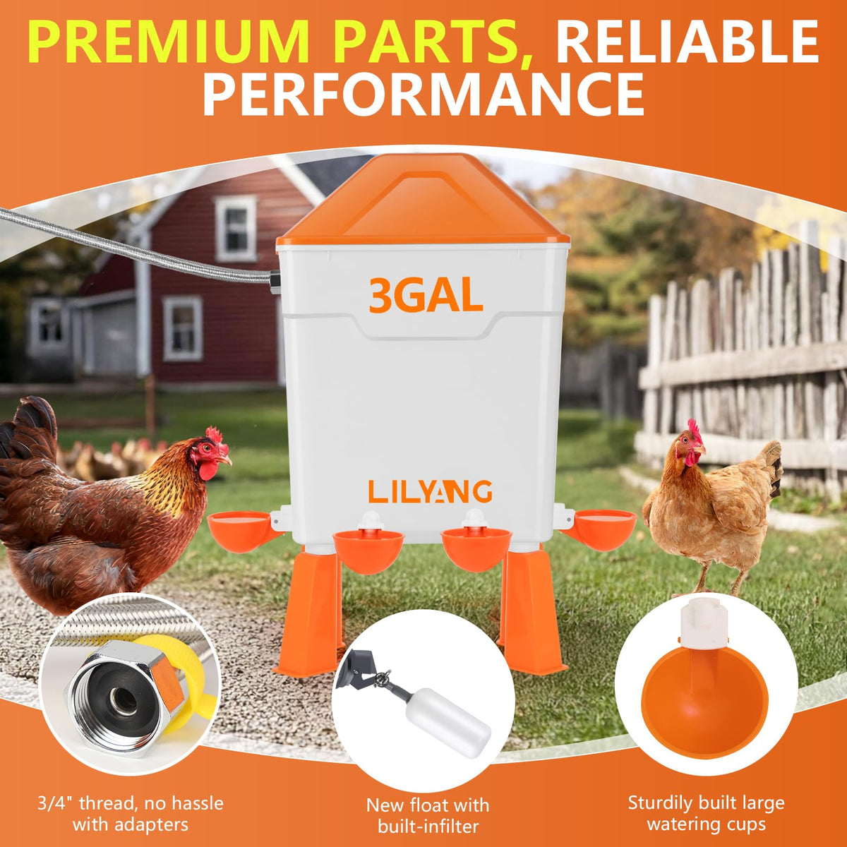 Automatic Chicken Waterer 3 Gallon H2159