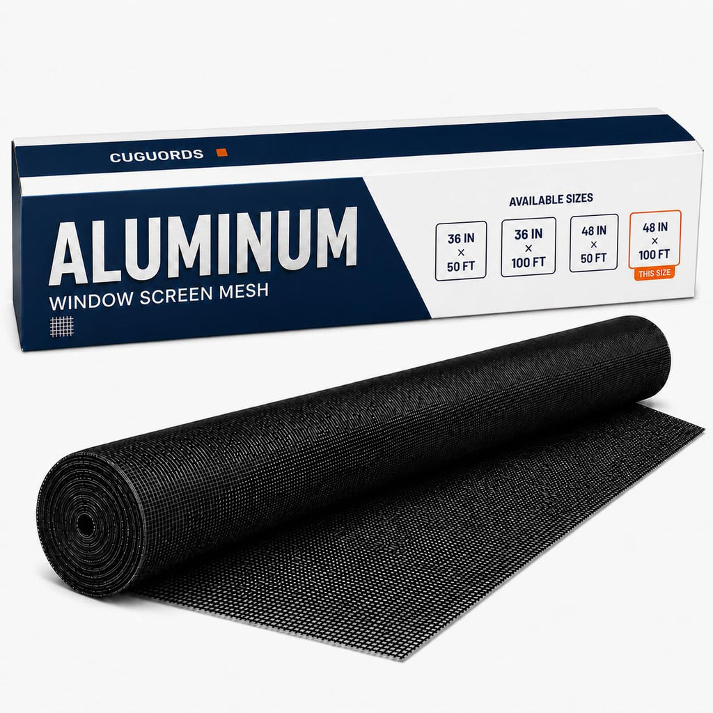 Black Aluminum Screen Door Mesh 48 in x 100 ft Roll O9116