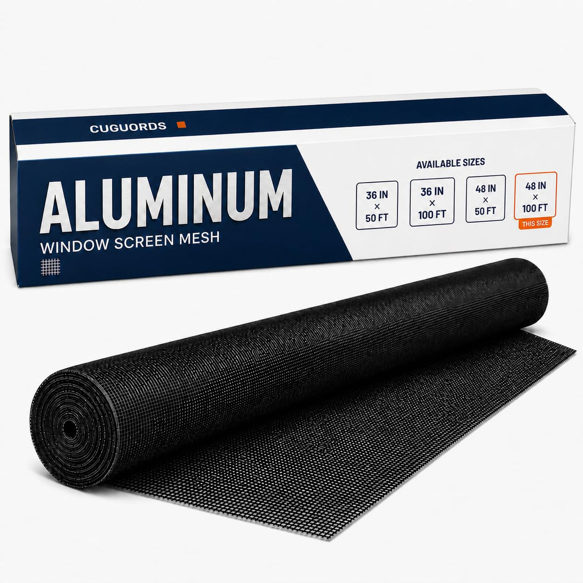 Black Aluminum Screen Door Mesh 48 in x 100 ft Roll O9116