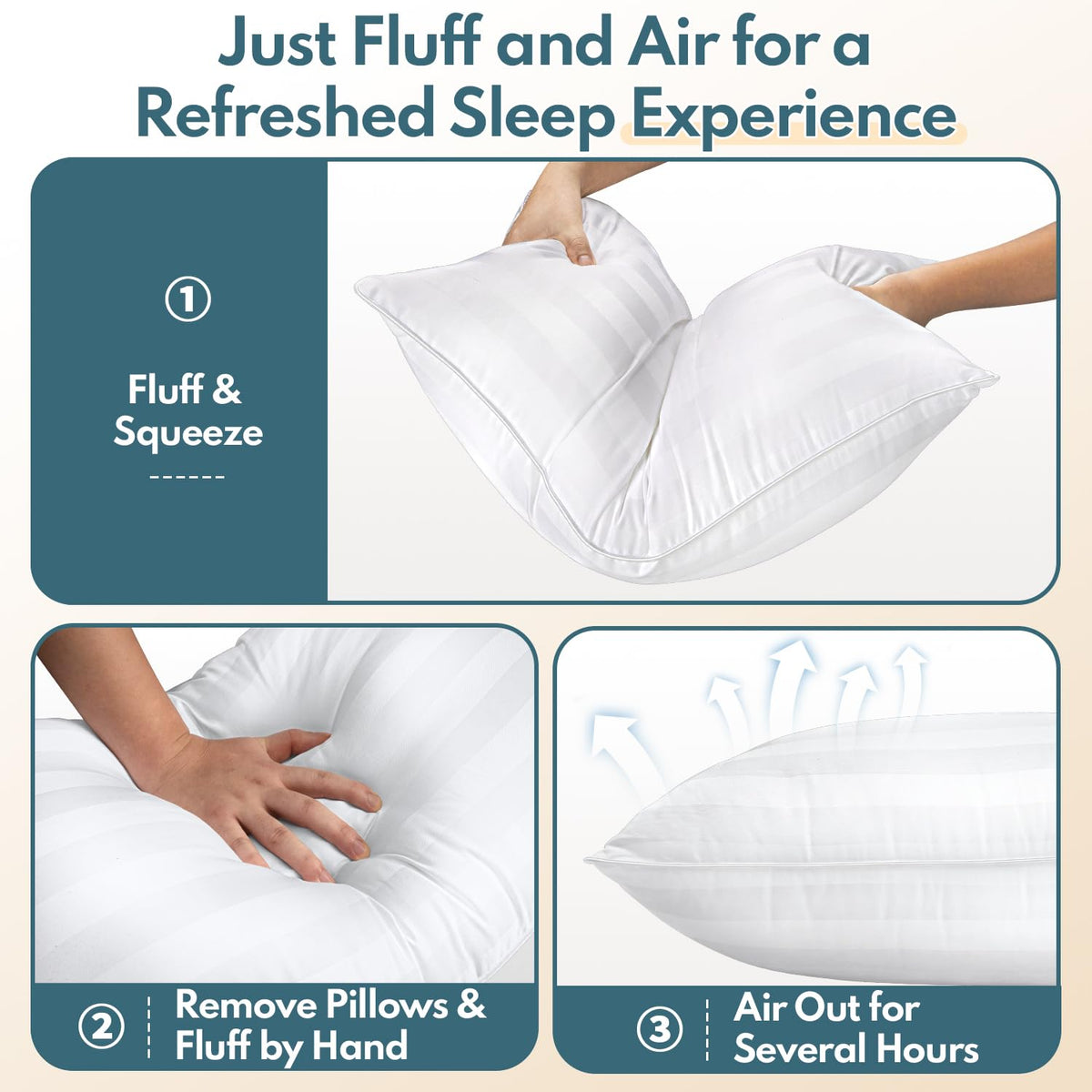 King Size Set of 2 Soft Sleeping Pillow T855895