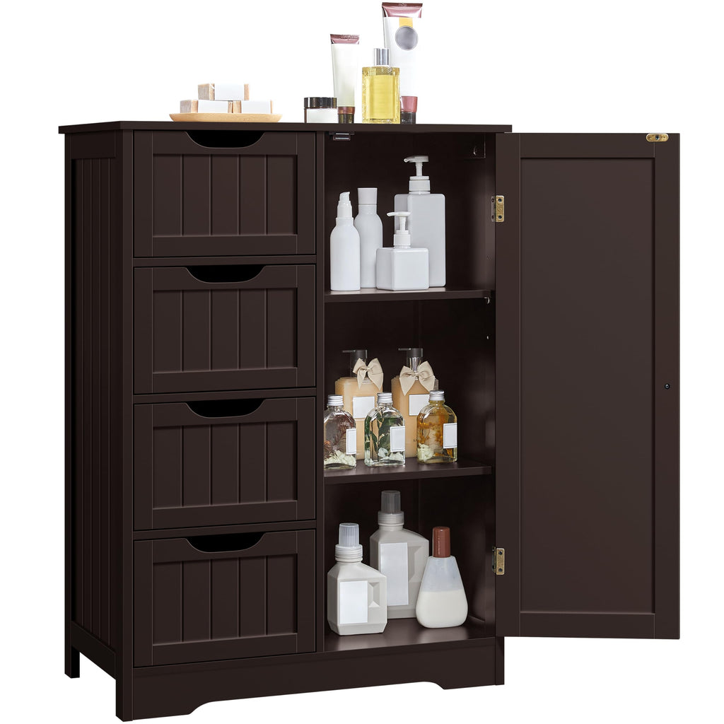 Espresso 4 Drawer Bathroom Storage Cabinet I2294