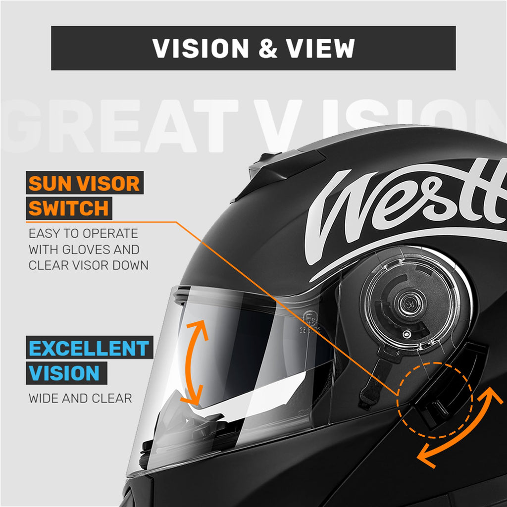 Dual Visor Flip Up Modular Helmet A6551