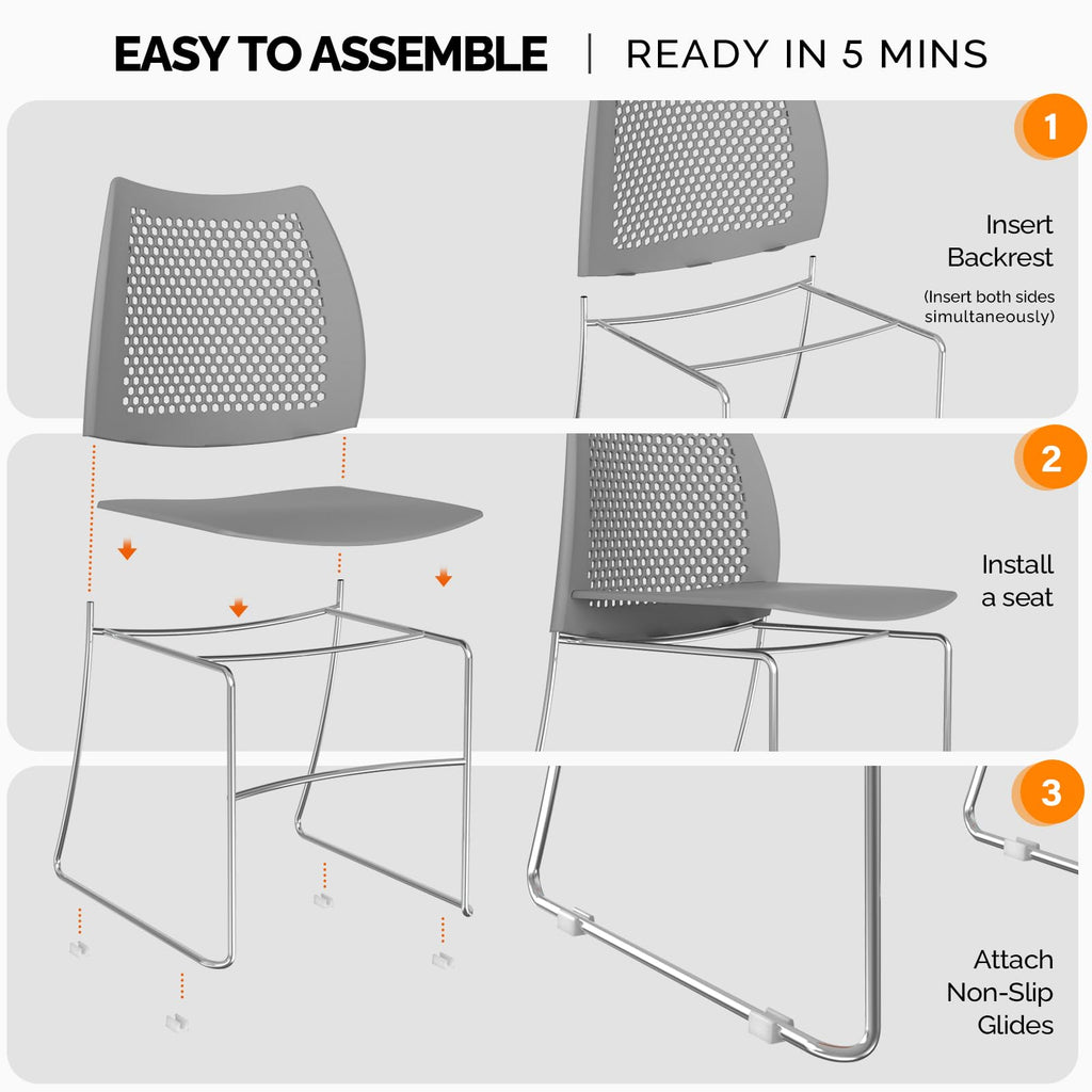 Grey Plastic Stacking Chairs X529095