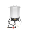 Stainless Steel Kettle with Single Burner Stand Set 40 Quart U58730