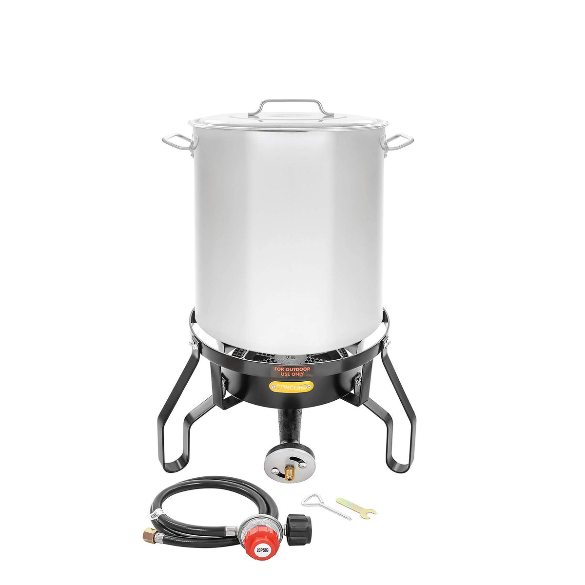 Stainless Steel Kettle with Single Burner Stand Set 40 Quart U58730
