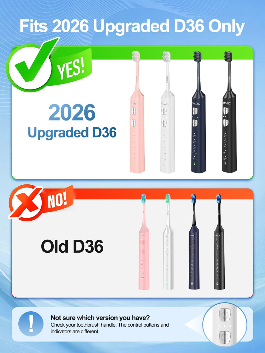 Electric Toothbrush Replacement Brush Heads 2-Pack Black V584335