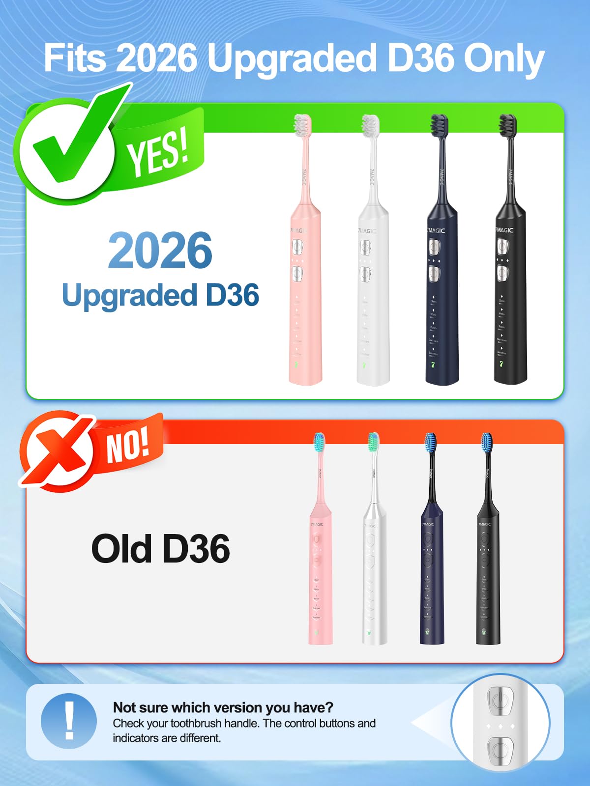 Electric Toothbrush Replacement Brush Heads 2-Pack Black V584335