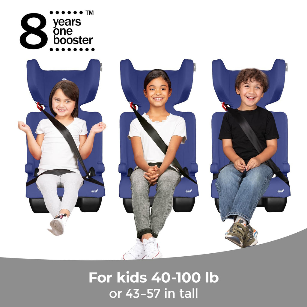 Foldable High Back Booster Seat, 40–100 lbs, Blue F552165