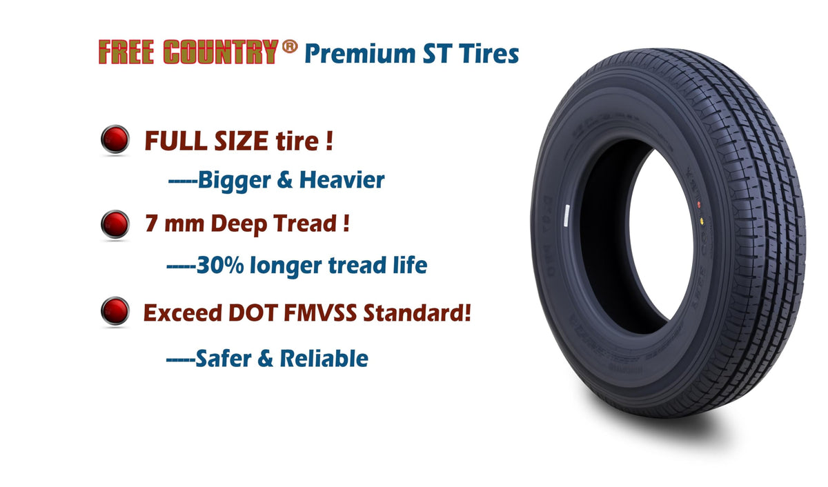 4 Premium Trailer Tire ST205/75R15 8PR LRD 107N A54803