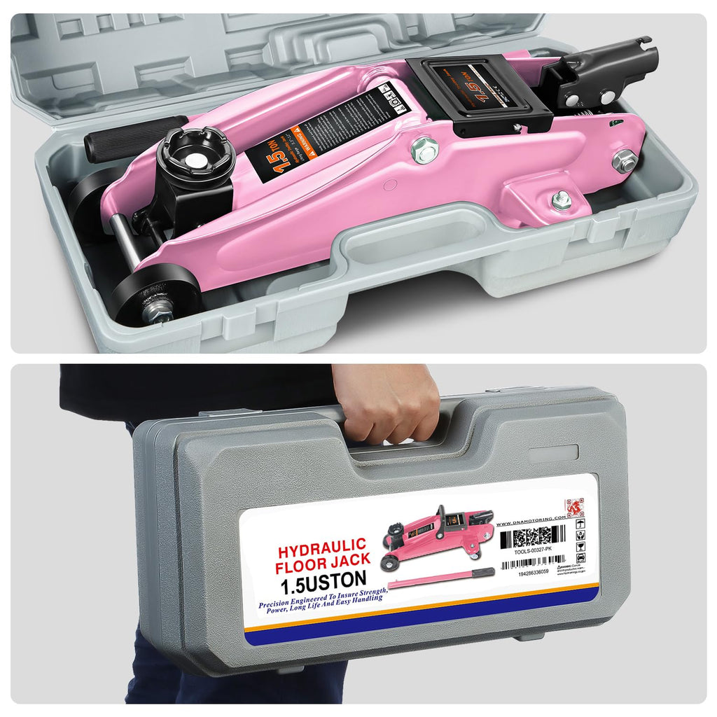Low Profile Hydraulic Trolley Floor Jack 1.5 Ton Pink E228