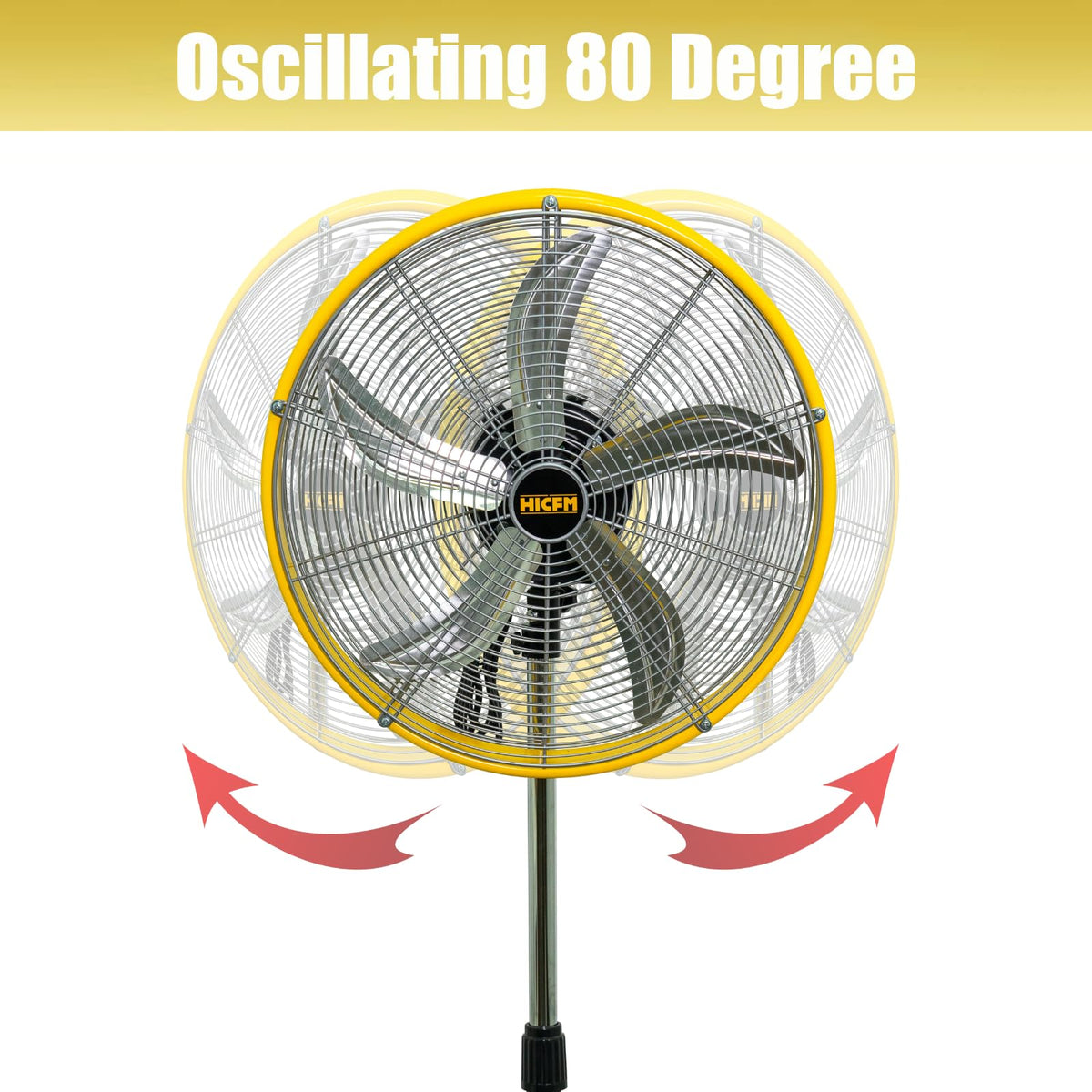 20" 3-Speed High Velocity Oscillating Metal Stand Fan Y46165