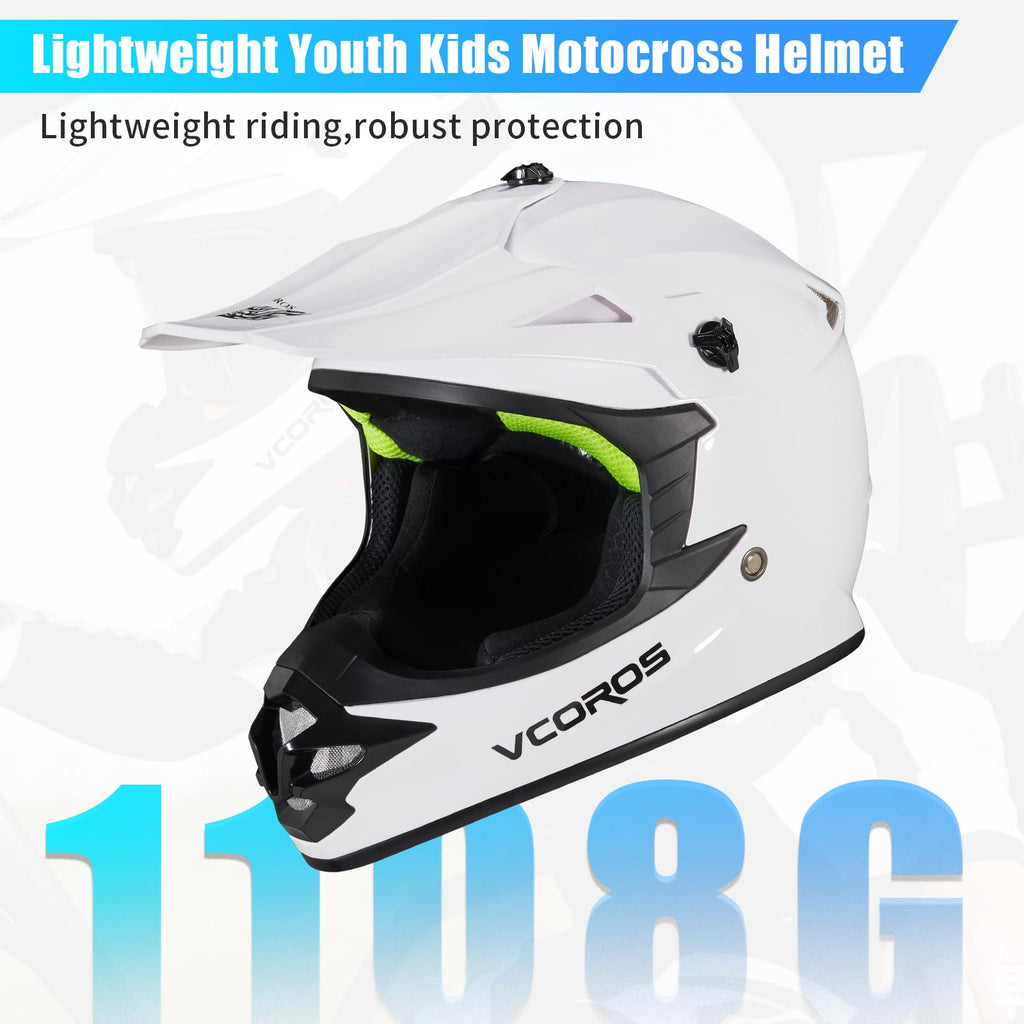 Kids Dirt Bike Helmet Set with Goggles Gloves I1224