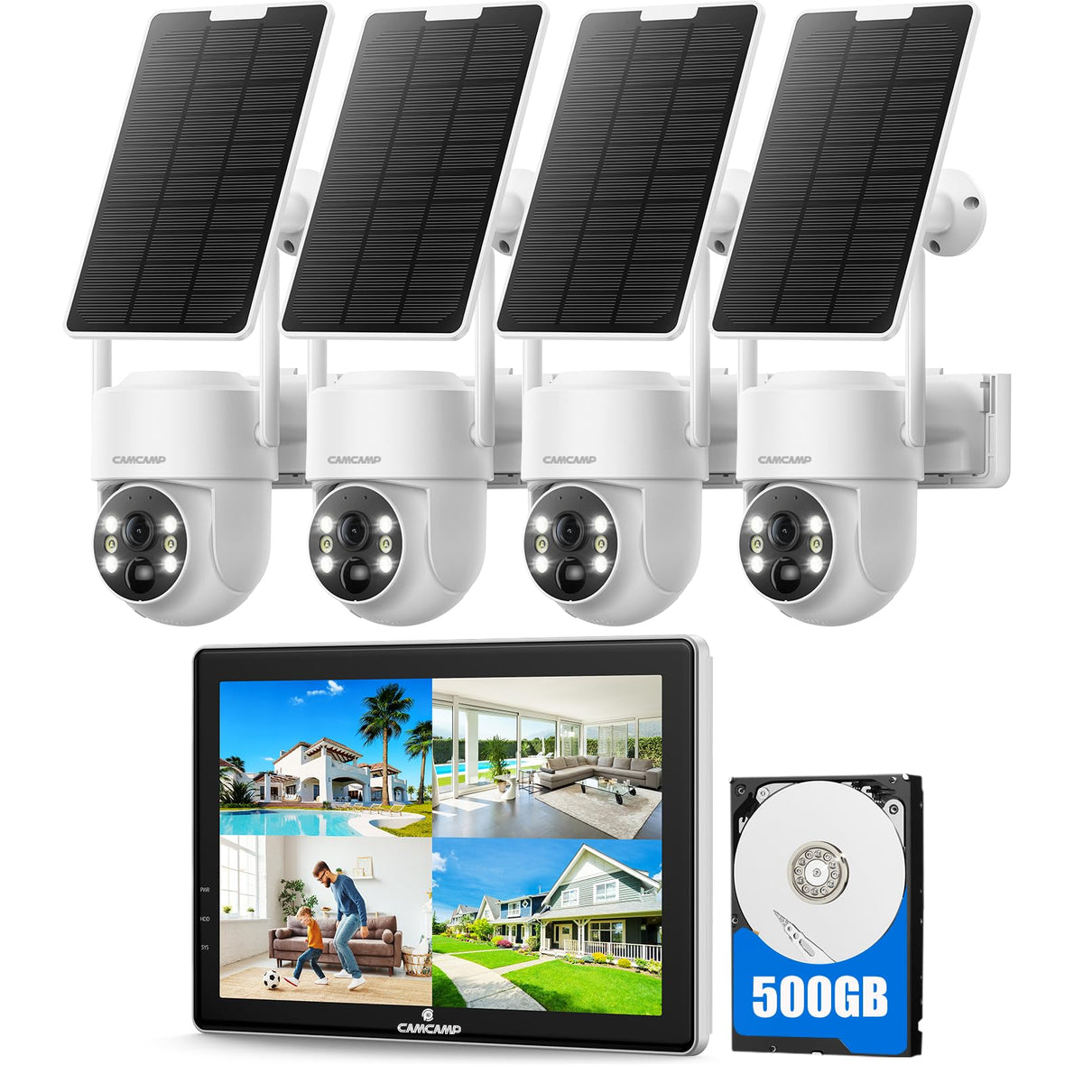 Solar Security Cameras Wireless Outdoor with 10" Monitor P14676