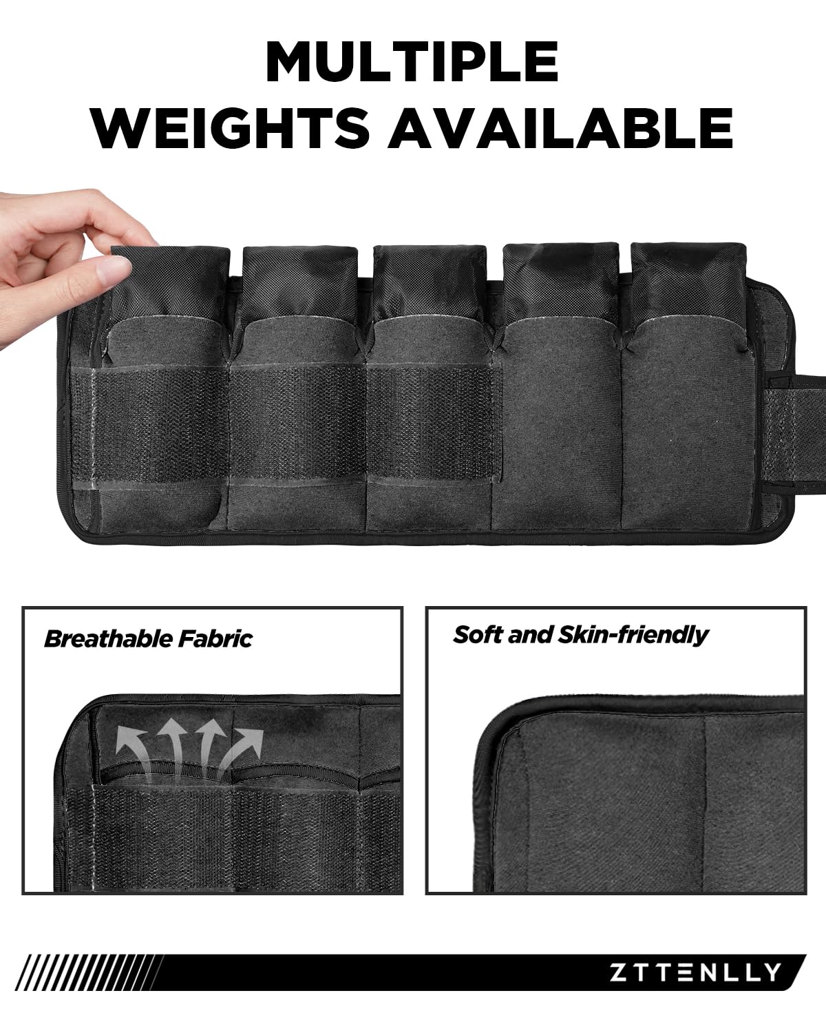 Adjustable Ankle Weights 1 Pair 5 10 15 18 20 Lbs T756855