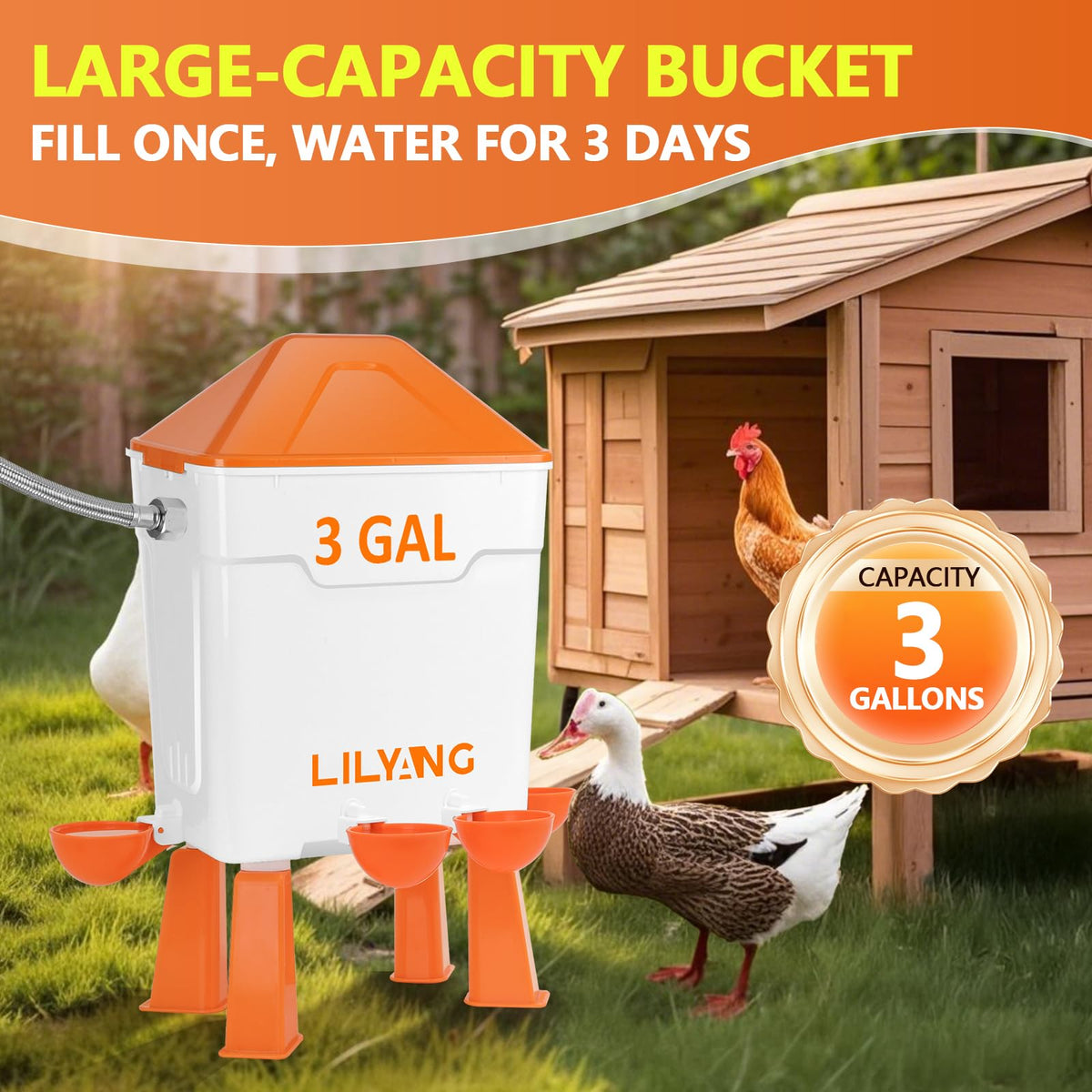 Automatic Chicken Waterer 3 Gallon H2159