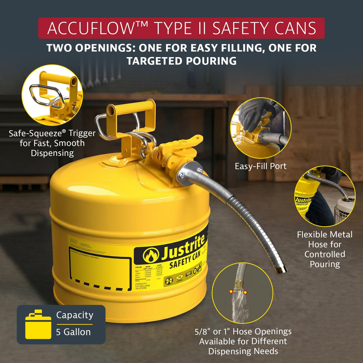 Yellow Galvanized Steel Diesel Fuel Can I611381