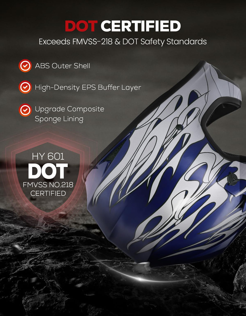 Youth DOT Approved Full Face Motocross Helmet Z637