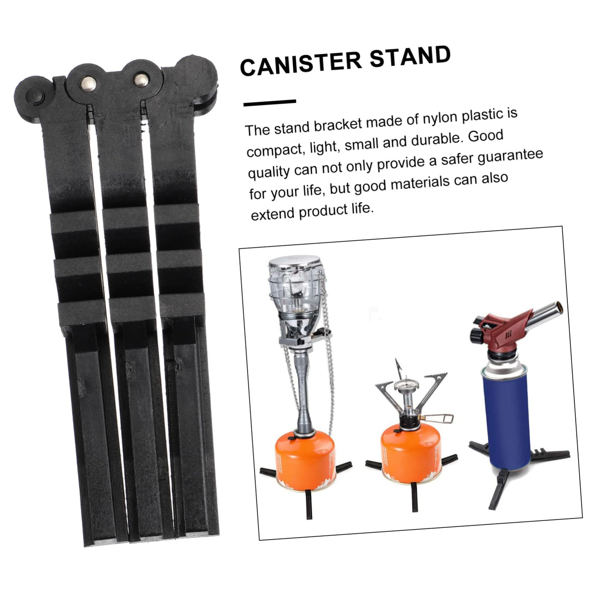 Compact Folding Propane Camp Stove Canister Stand W6914