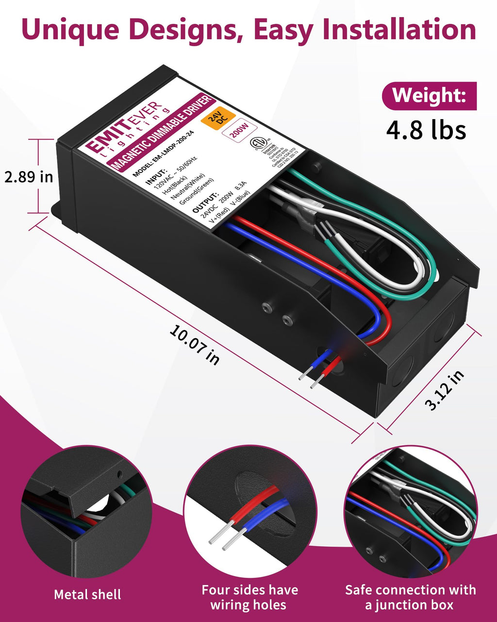 200W 24V Dimmable LED Driver Power Supply W152206