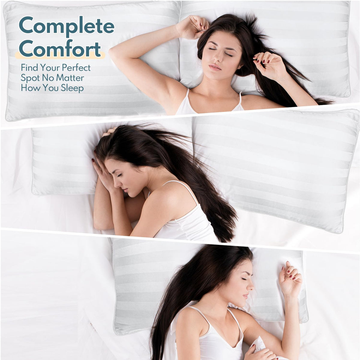 King Size Set of 2 Soft Sleeping Pillow T855895