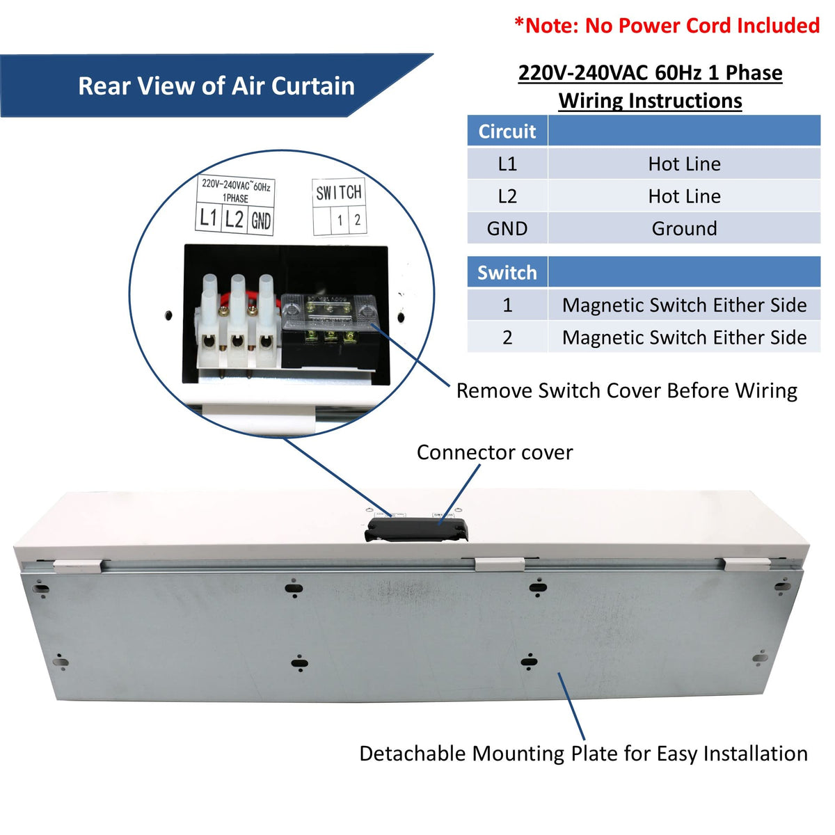 40" 230V Heated 2 Speeds 670CFM Commercial Indoor Air Curtain C771712