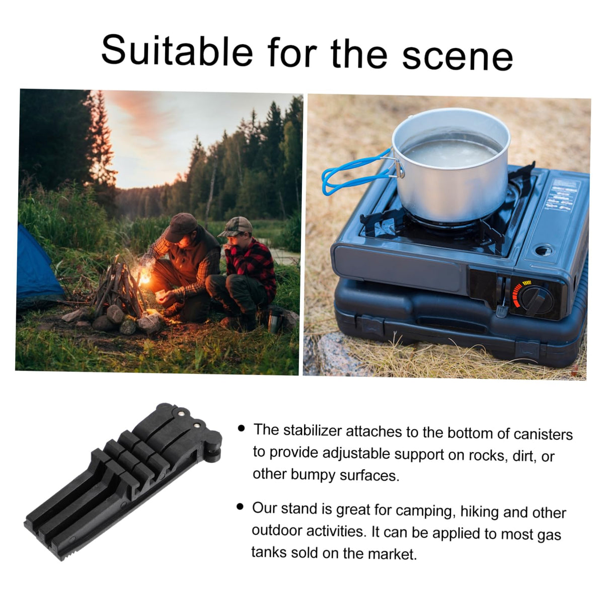 Compact Folding Propane Camp Stove Canister Stand W6914