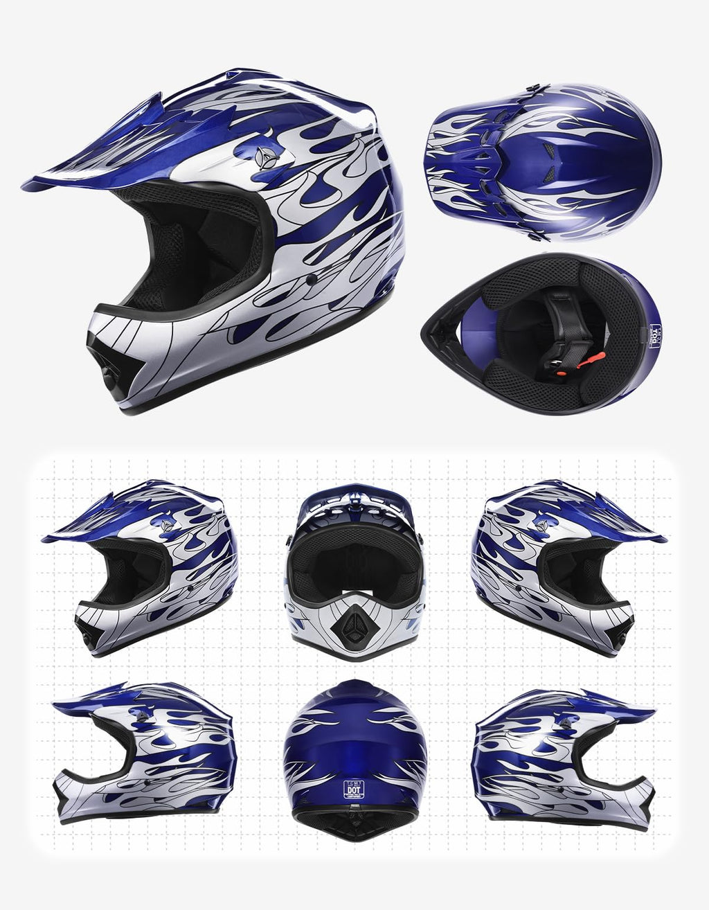 Youth DOT Approved Full Face Motocross Helmet Z637