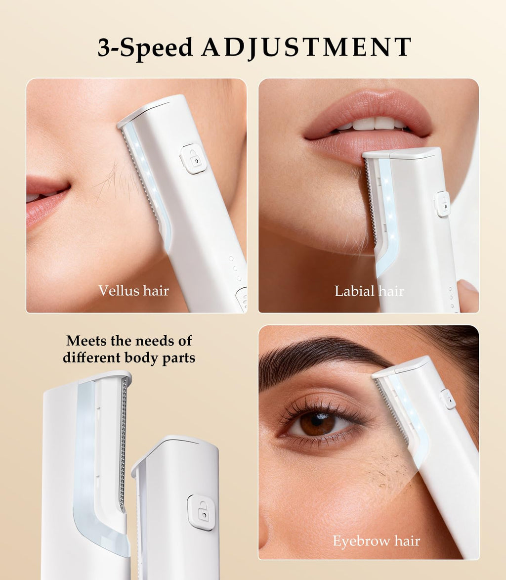 Rechargeable Dermaplaning Razor for Women Face with 10 Replacement Blades R479