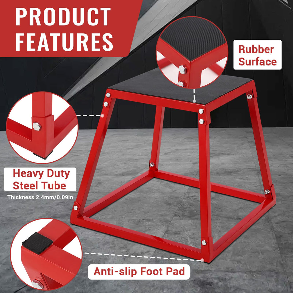 Steel Jump Box Set with Non-Slip Rubber Pad E2488