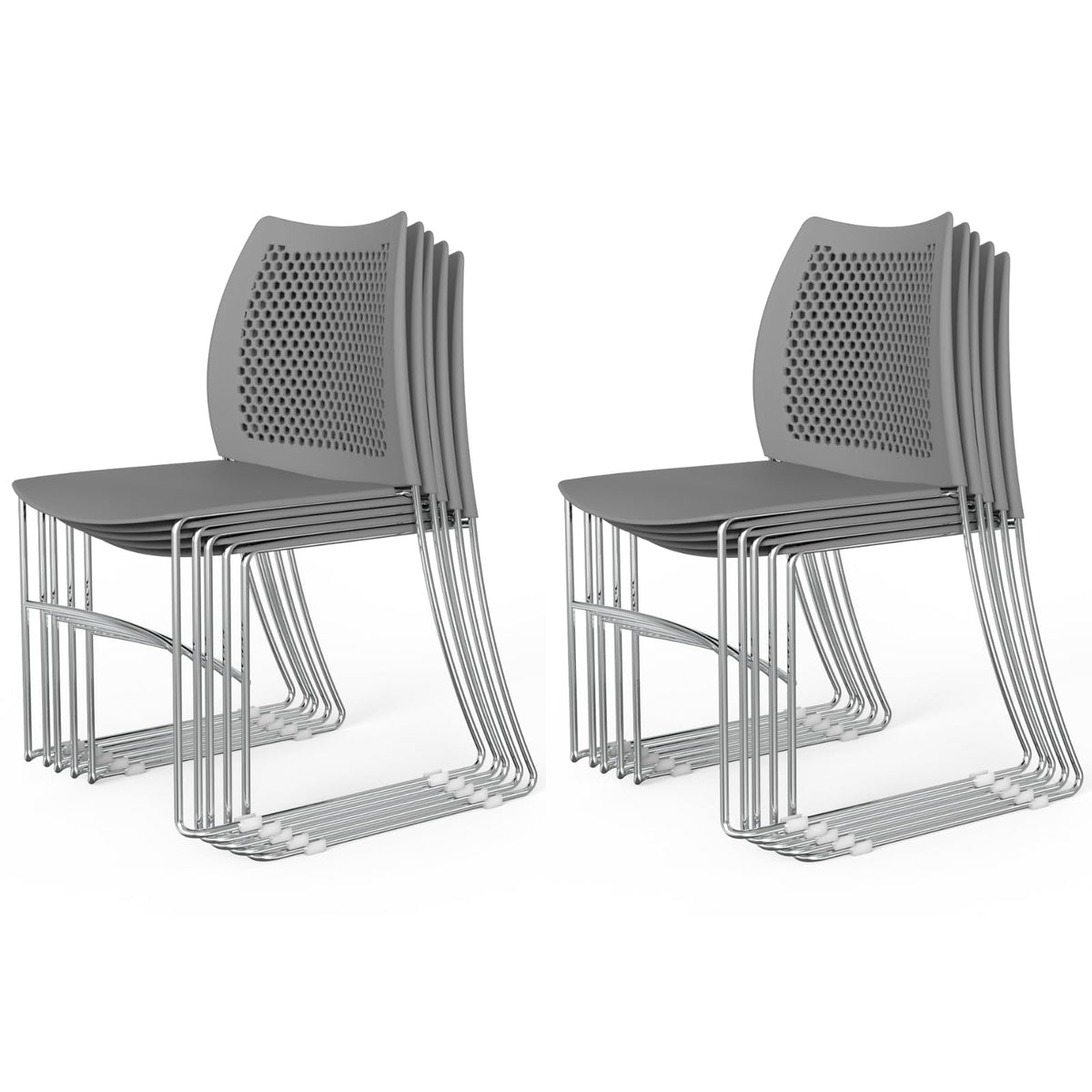 Grey Plastic Stacking Chairs X529095