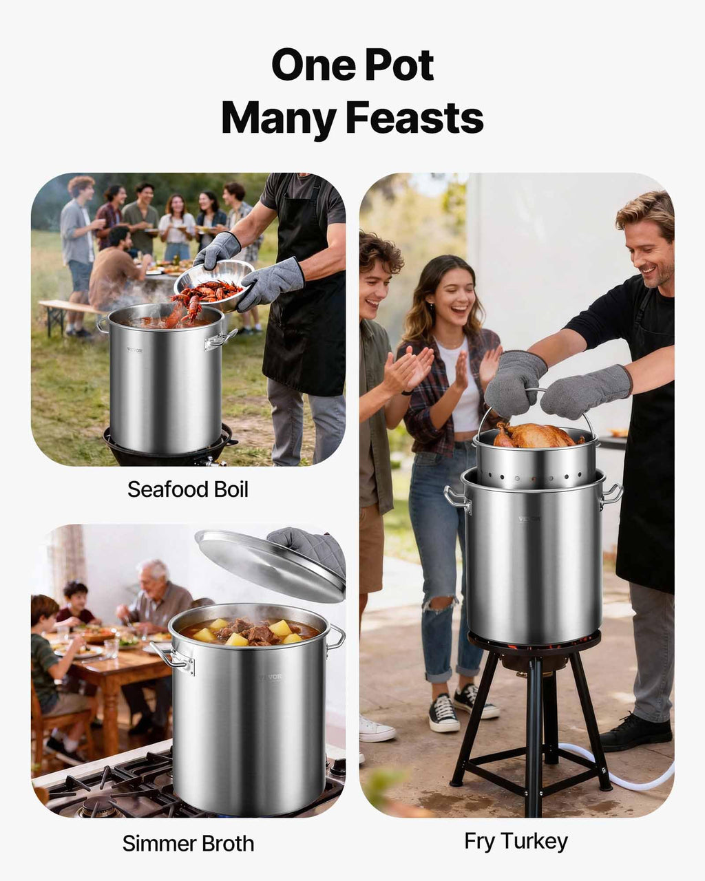 42 Quart Stainless Steel Stockpot with Strainer and Lid M579