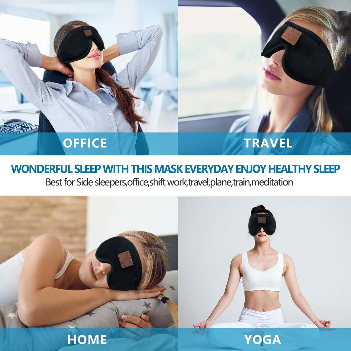 Bluetooth Sleep Mask with Headphones 2-Pack K790