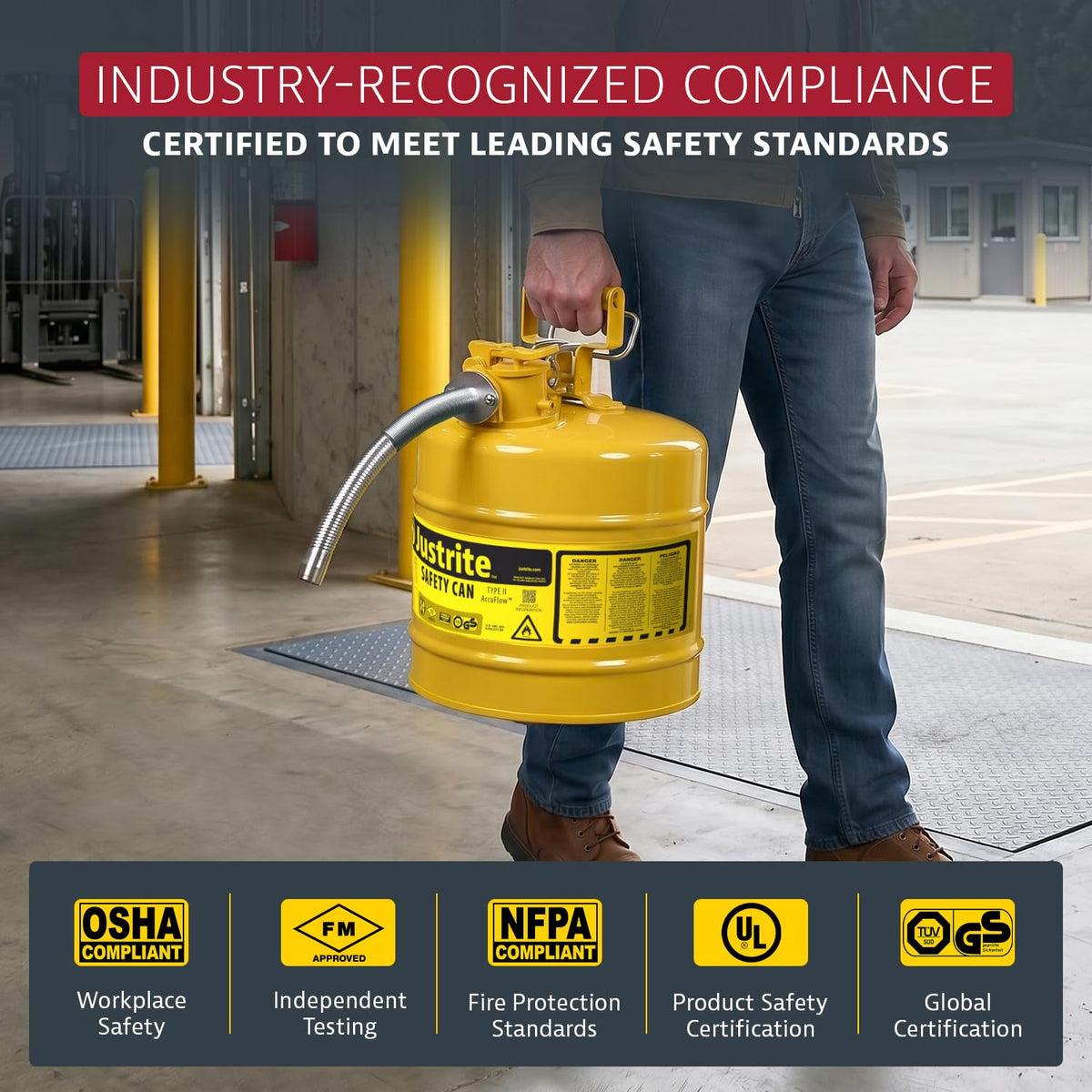 Yellow Galvanized Steel Diesel Fuel Can I611381