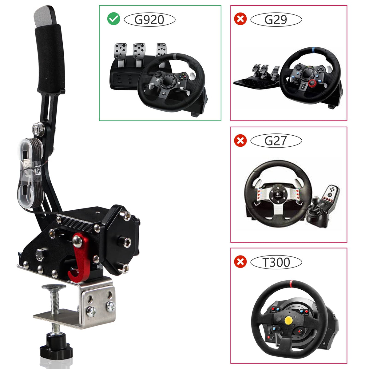 2-in-1 USB Handbrake with Hall Sensor and Clamp S567