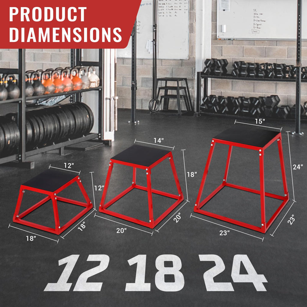 Steel Jump Box Set with Non-Slip Rubber Pad E2488
