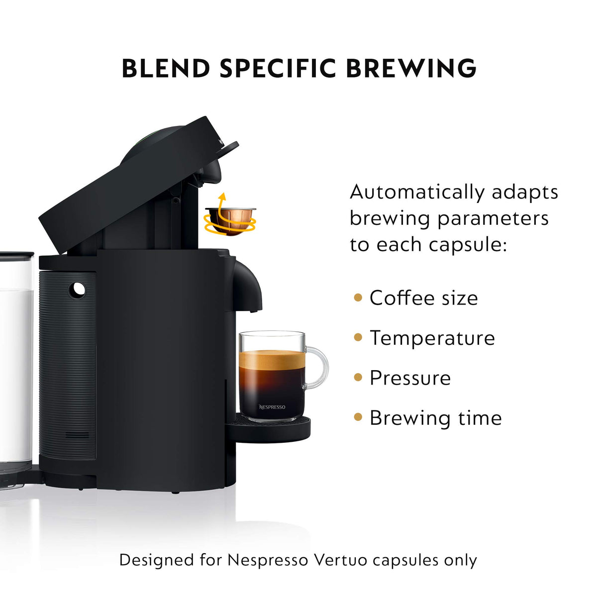 Matte Black Coffee Machine with Milk Frother R17324