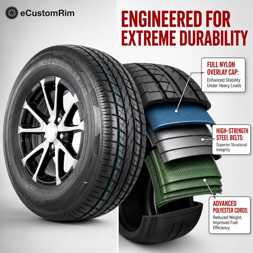 2-Pack Trailer Tire Rim Assembly 4.80-12 Load C 5 Lug F918