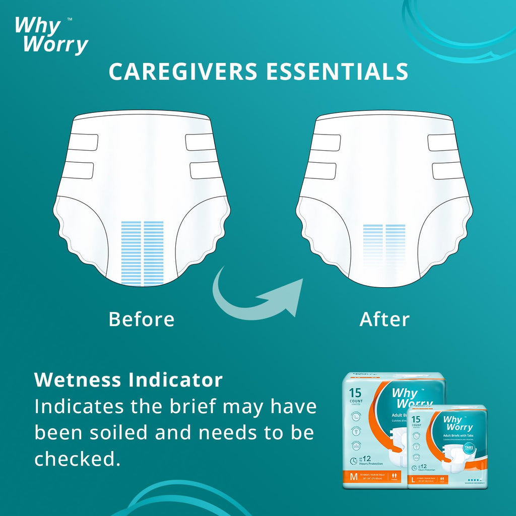 Small Adult Diapers with Tabs, 15 Count & Ultra Thick Bathing Wipes P790541