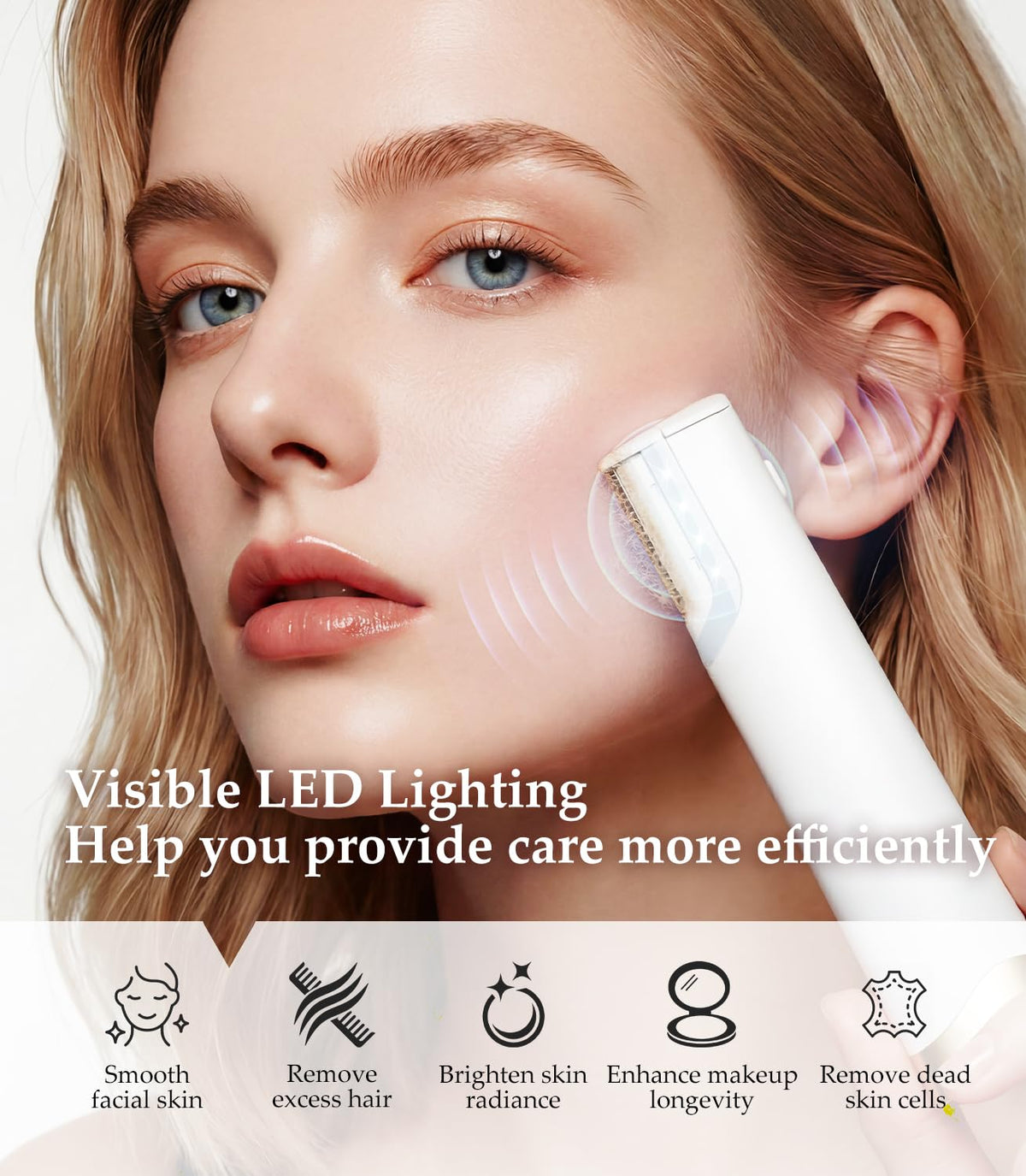 Rechargeable Dermaplaning Razor for Women Face with 10 Replacement Blades R479