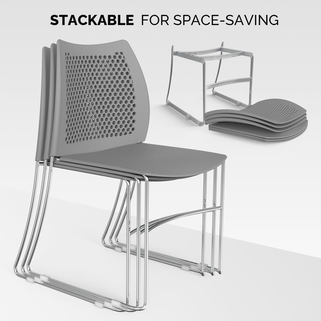 Grey Plastic Stacking Chairs X529095