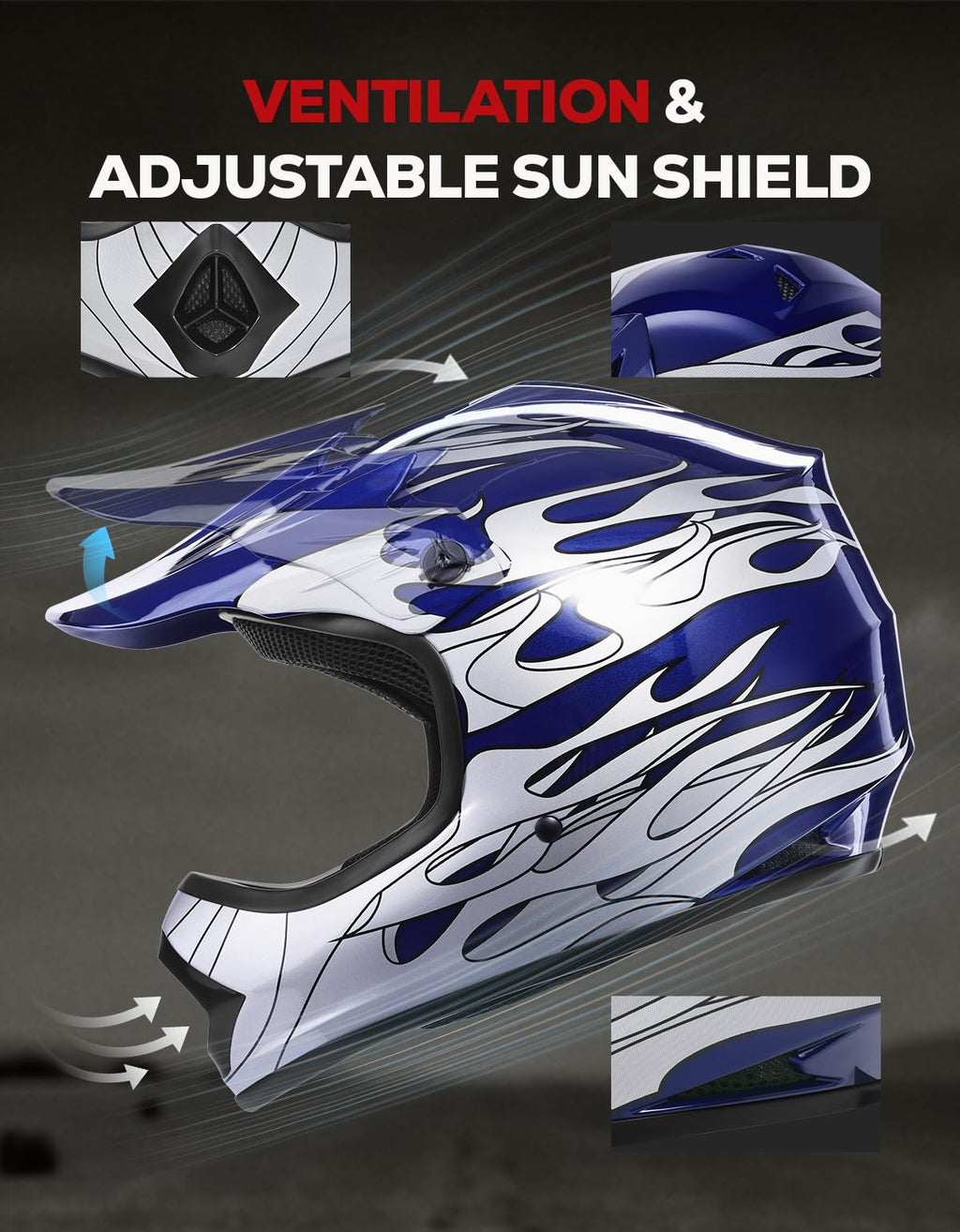 Youth DOT Approved Full Face Motocross Helmet Z637
