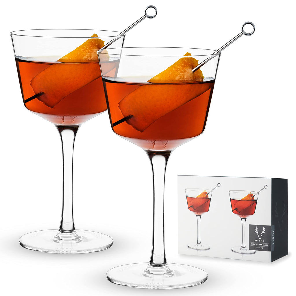 Stemmed Crystal Cocktail Glasses Set of 2 F7350