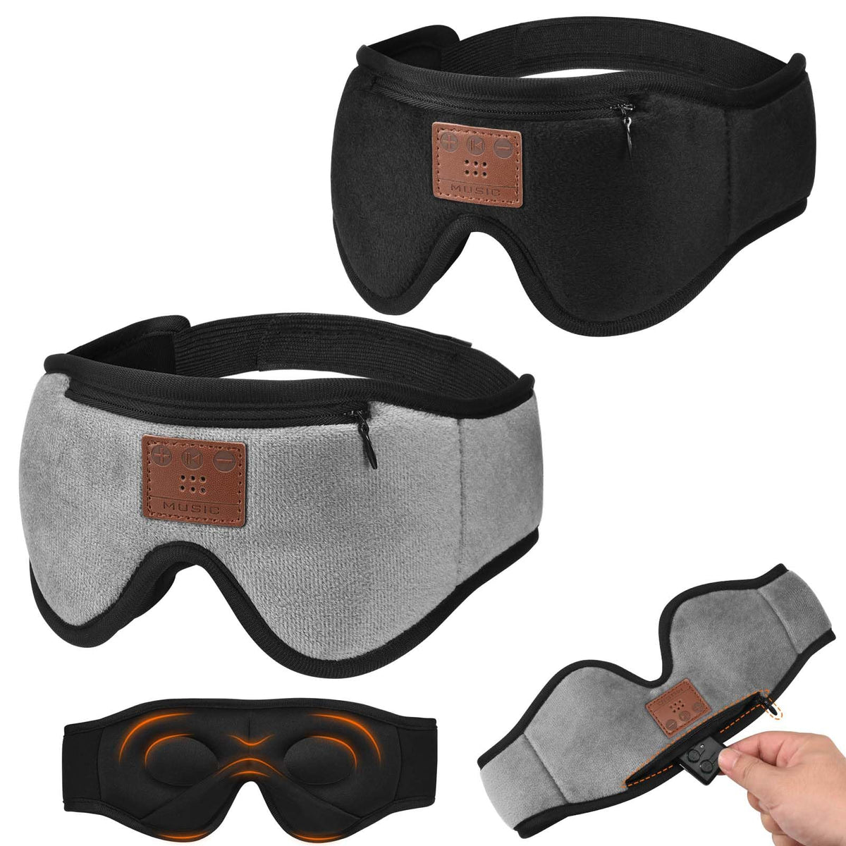 Bluetooth Sleep Mask with Headphones 2-Pack K790