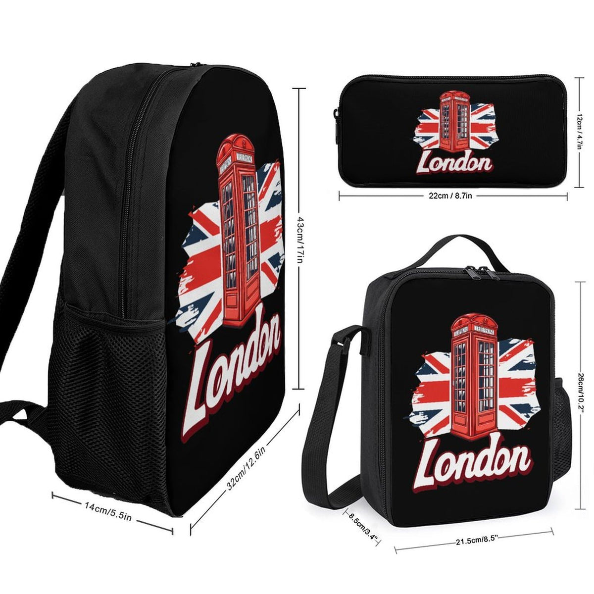 Backpack with Lunch Box Pencil Case D2001