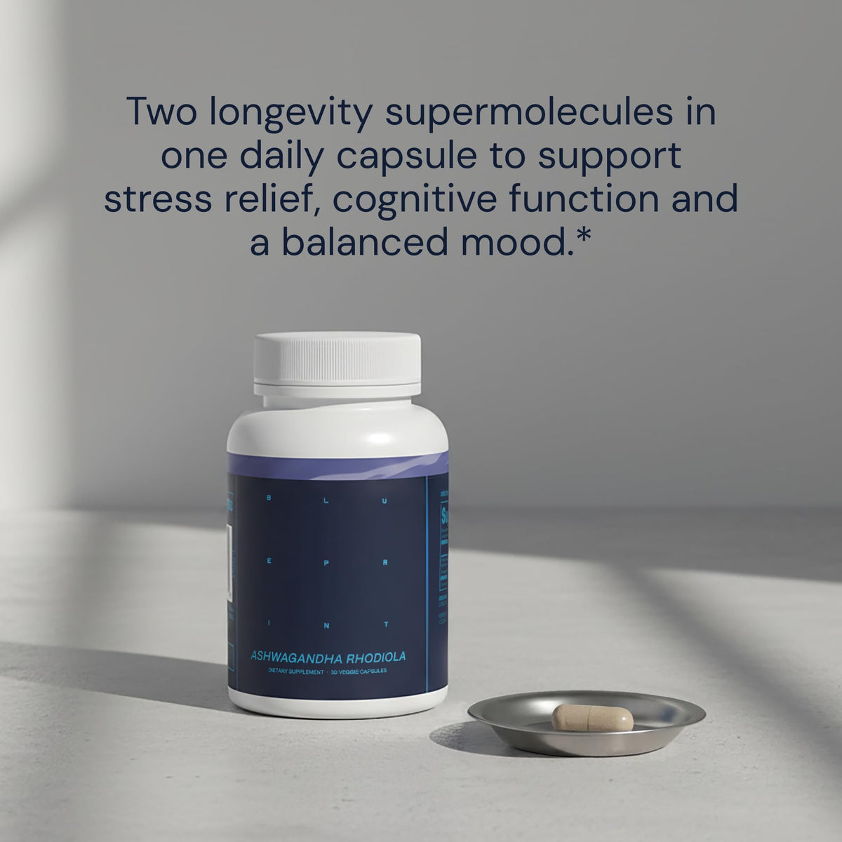 Ashwagandha & Rhodiola 120mg Adaptogen Capsules 30 Vegan Capsules U38281