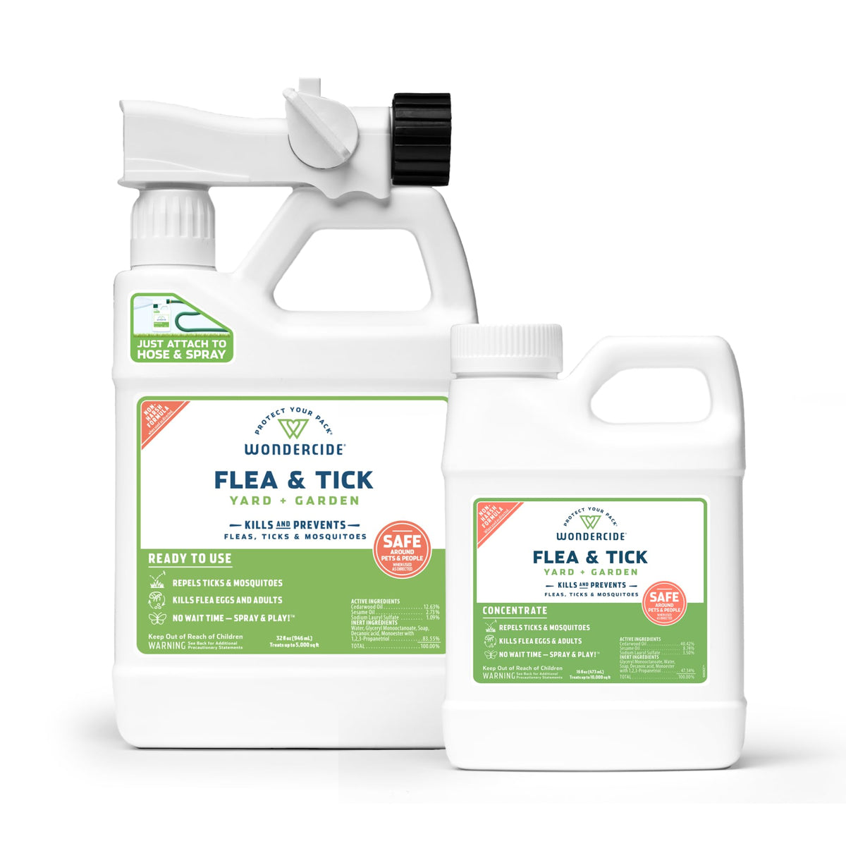 Flea, Tick, and Mosquito Yard Spray Refill Starter Kit 32 oz Ready to Use and 16 oz Concentrate C8716