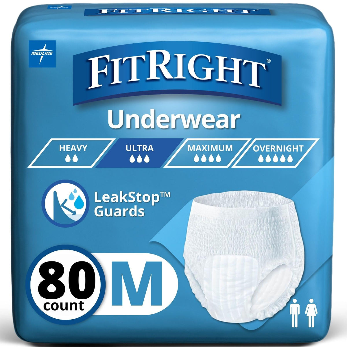 Medium Size Heavy Absorbency Adult Protective Underwear 80 Count I997